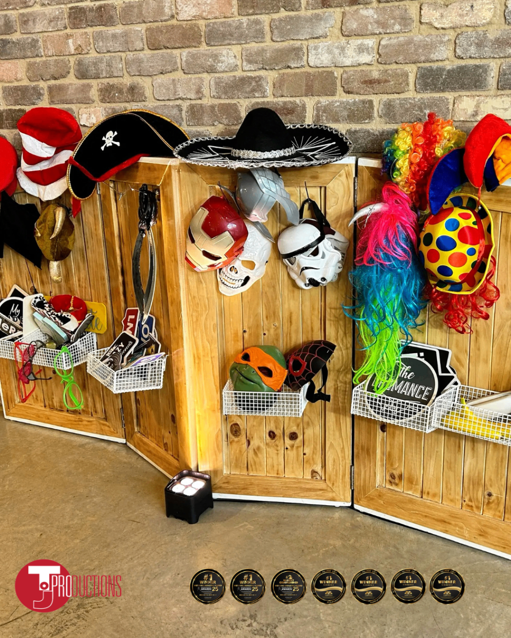 Photobooth props — dress-ups — TJ Productions setup